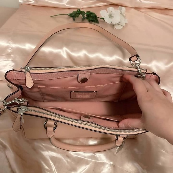 Coach Purse Pink Double Zip Satchel Crossbody - Picture 4 of 8